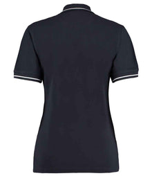 Kustom Kit Ladies St Mellion Tipped Cotton Piqué Polo Shirt K706 - K706 Navy/White Back