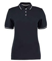 Kustom Kit Ladies St Mellion Tipped Cotton Piqué Polo Shirt K706 - Navy/White