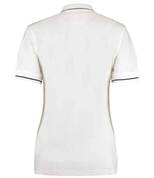 Kustom Kit Ladies St Mellion Tipped Cotton Piqué Polo Shirt K706 - K706 White/Navy Back