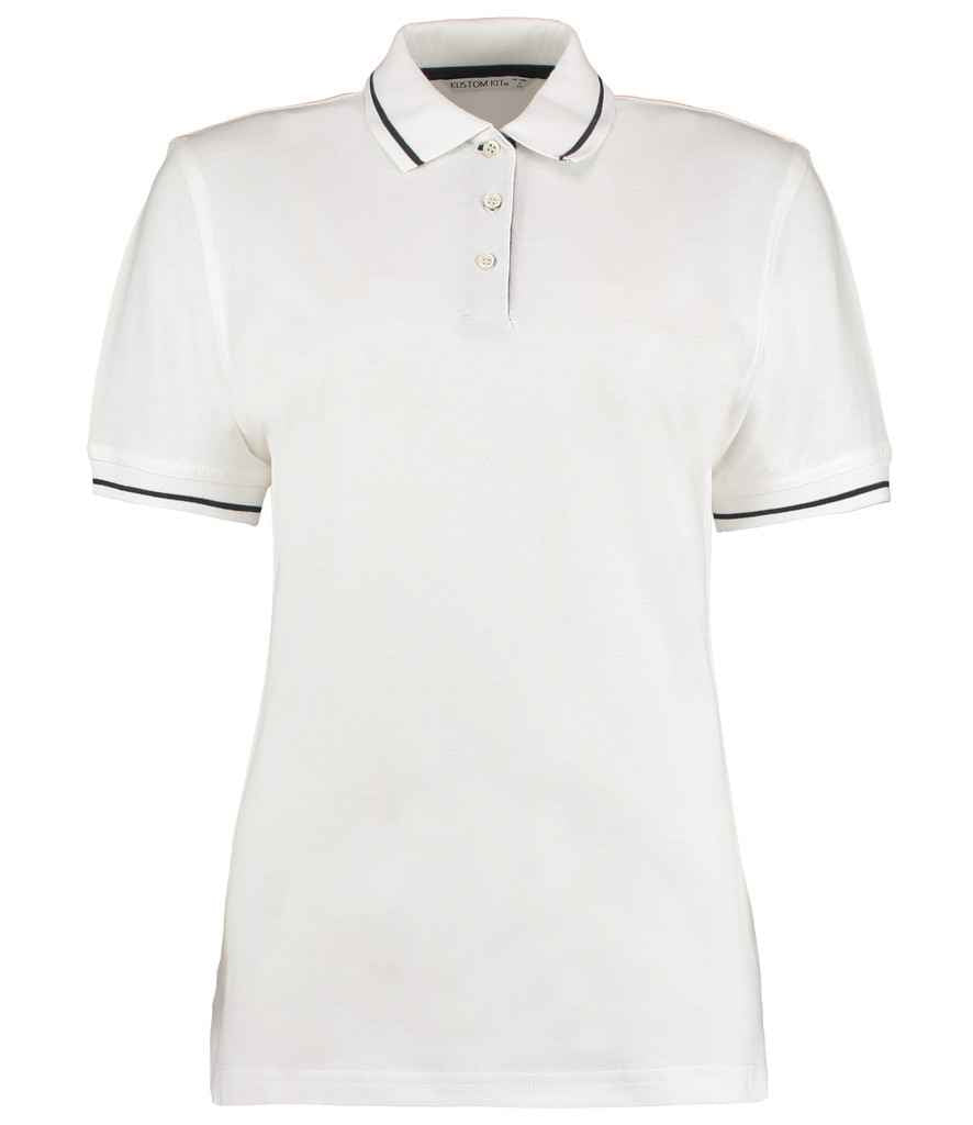Kustom Kit Ladies St Mellion Tipped Cotton Piqué Polo Shirt K706 - White/Navy