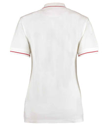 Kustom Kit Ladies St Mellion Tipped Cotton Piqué Polo Shirt K706 - K706 White/Red Back