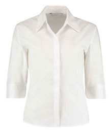 Kustom Kit Ladies 3/4 Sleeve Tailored Continental Shirt K715 - White