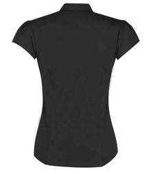 Kustom Kit Ladies Cap Sleeve V Neck Tailored Continental Blouse K727 - K727 Black Back