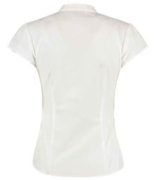 Kustom Kit Ladies Cap Sleeve V Neck Tailored Continental Blouse K727 - K727 White Back