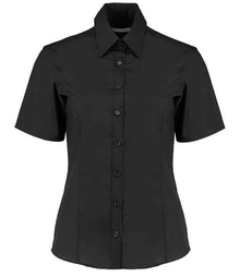 Kustom Kit Ladies Short Sleeve Tailored Business Shirt K742F - Black
