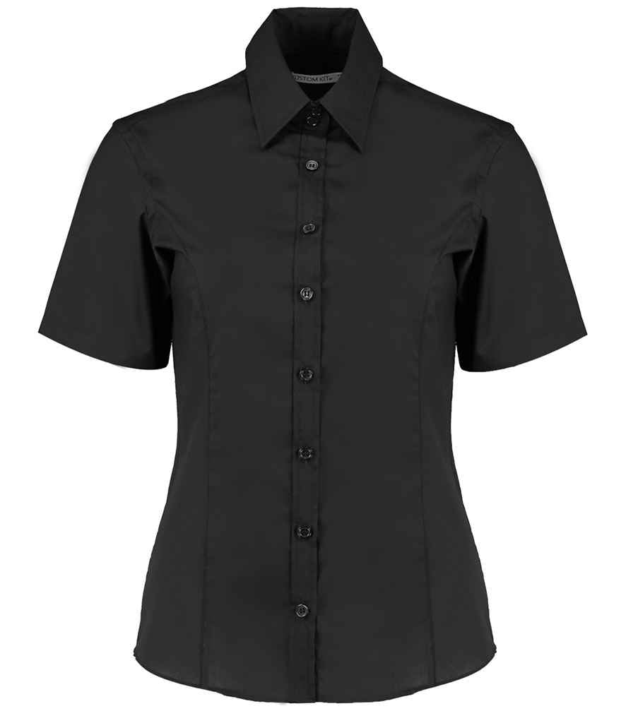 Kustom Kit Ladies Short Sleeve Tailored Business Shirt K742F - Black