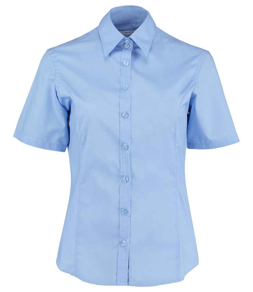 Kustom Kit Ladies Short Sleeve Tailored Business Shirt K742F - Light Blue