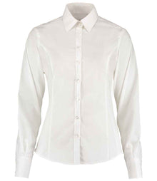 Kustom Kit Ladies Long Sleeve Tailored Business Shirt K743F - White