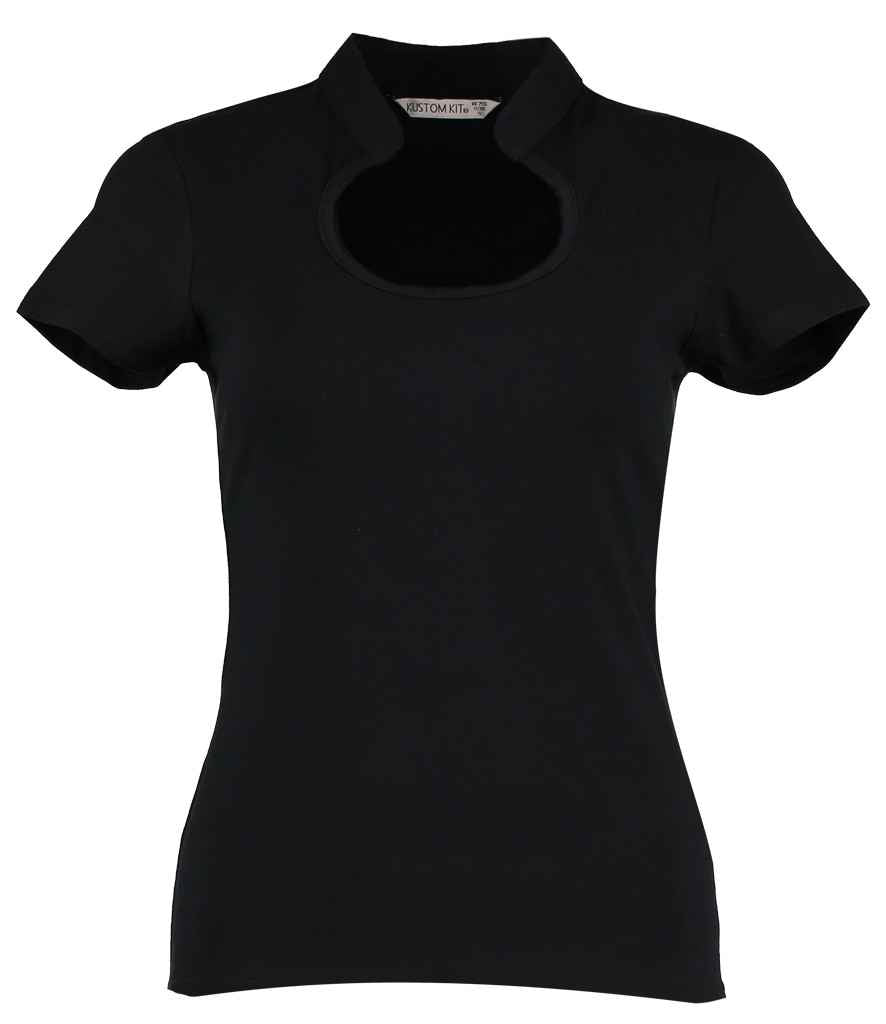 Kustom Kit Ladies Keyhole Neck Corporate Top K755 - Black