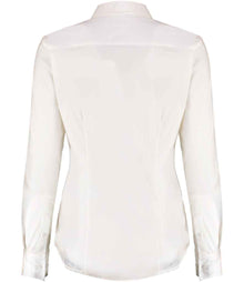 Kustom Kit Ladies Long Sleeve Tailored Stretch Oxford Shirt K782 - K782 White Back