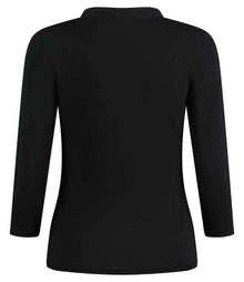 Kustom Kit Ladies 3/4 Sleeve Mandarin Collar Top K785 - K785 Black Back