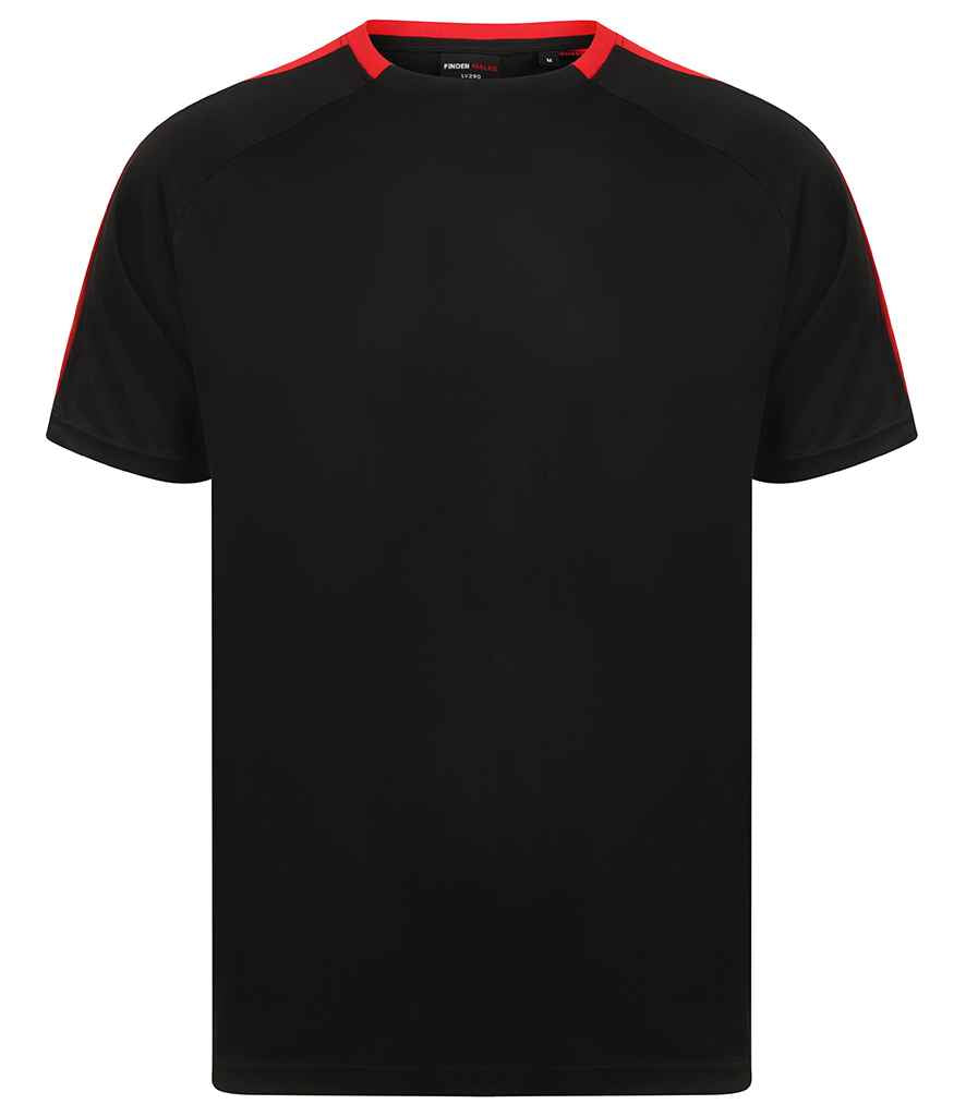 Finden + Hales Unisex Team T-Shirt LV290 - Black/Red