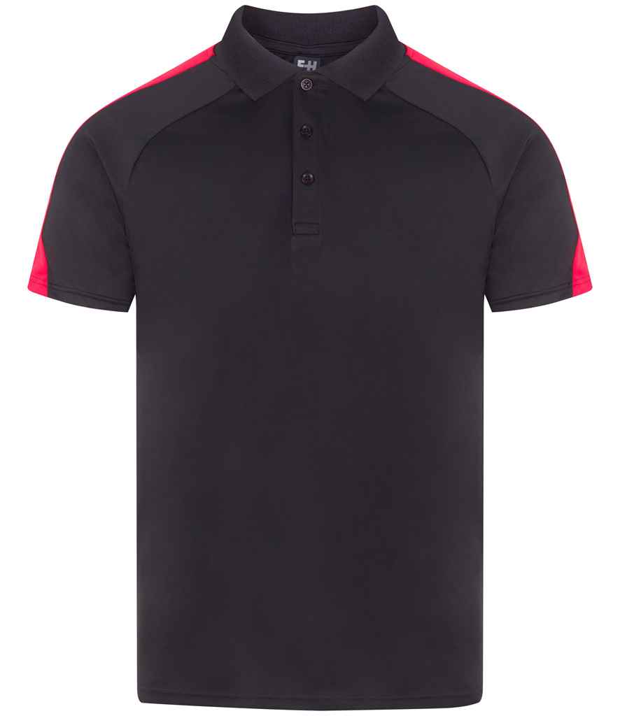 Finden + Hales Team Polo Shirt LV291 - Black/Red