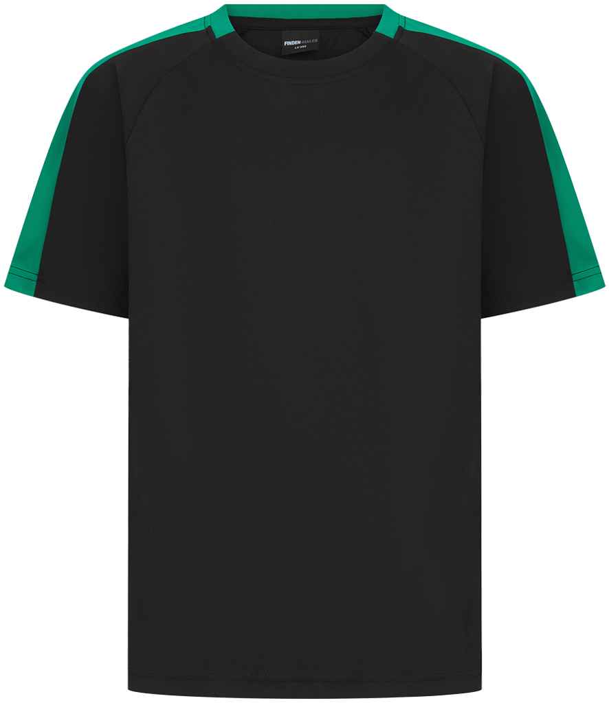 Finden + Hales Kids Team T-Shirt LV292 - Black/Emerald