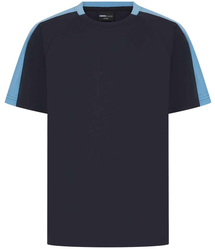 Finden + Hales Kids Team T-Shirt LV292 - Navy/Sky blue