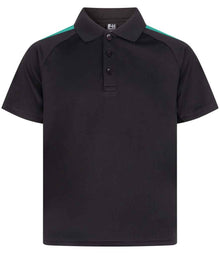 Finden + Hales Kids Team Polo Shirt LV293 - Black/Emerald
