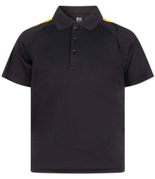 Finden + Hales Kids Team Polo Shirt LV293 - Black/Gold
