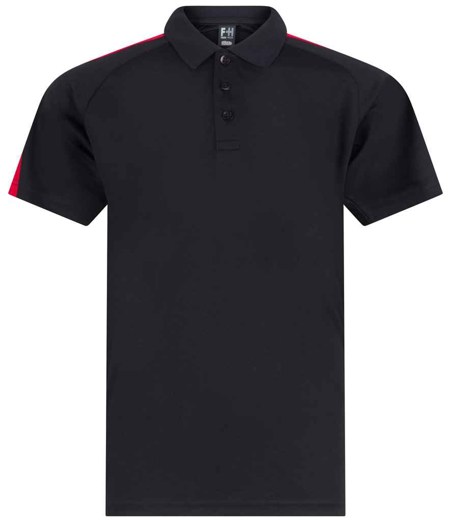 Finden + Hales Kids Team Polo Shirt LV293 - Black/Red