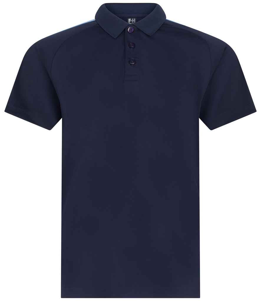 Finden + Hales Kids Team Polo Shirt LV293 - Navy/Sky blue