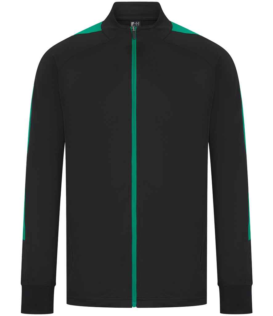 Finden + Hales Knitted Tracksuit Top LV871 - Black/Emerald