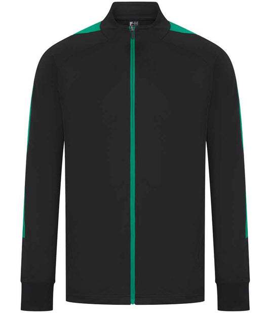 Finden + Hales Knitted Tracksuit Top LV871 - Black/Emerald