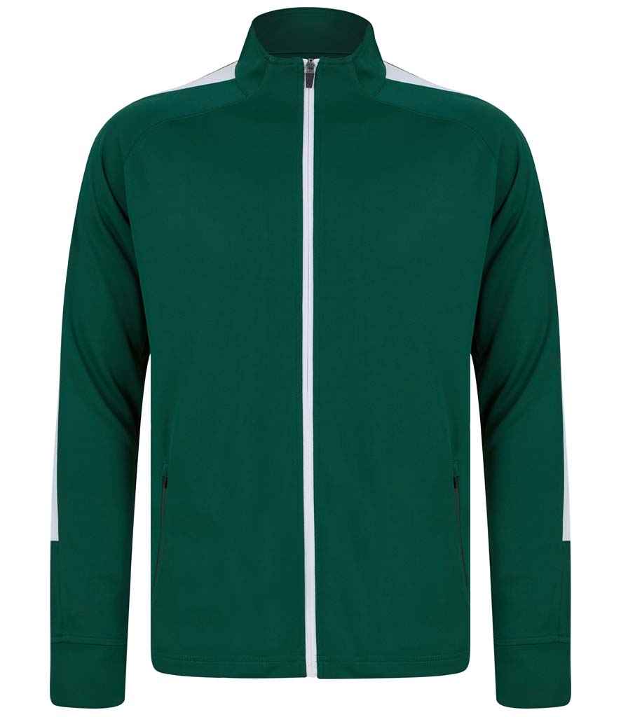 Finden + Hales Knitted Tracksuit Top LV871 - Bottle Green/White