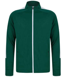 Finden + Hales Knitted Tracksuit Top LV871 - Bottle Green/White