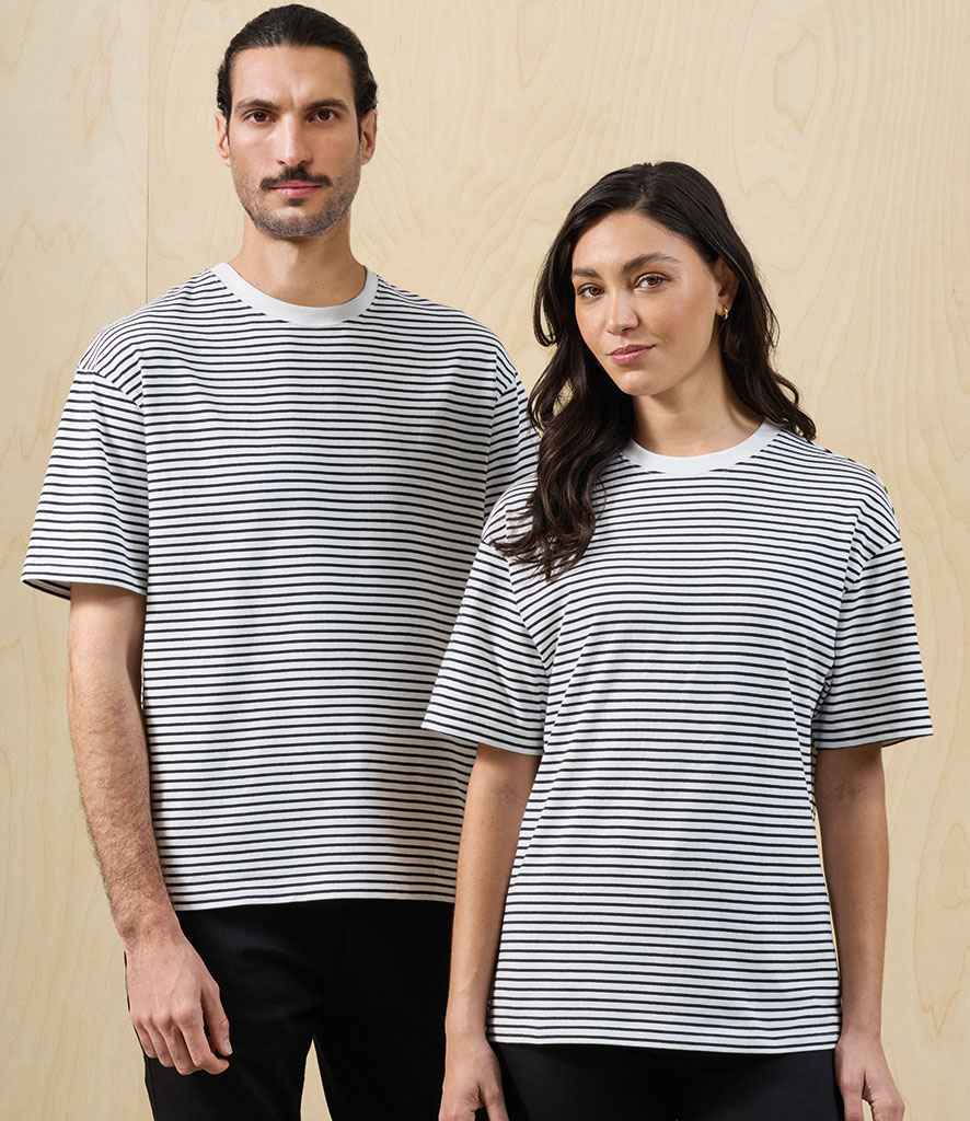 Premier Unisex Utility 2.0 Oversized T-Shirt PR020 - PR020 Black/White Stripe Model