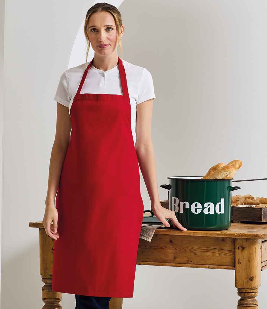 Premier Organic Cotton Bib Apron PR102 - PR102 Red Model
