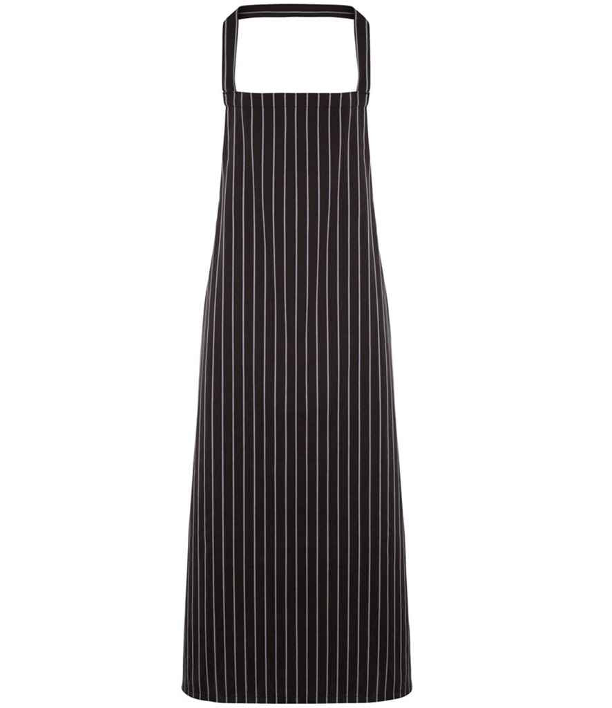 Premier Stripe Apron PR110 - Black/Grey