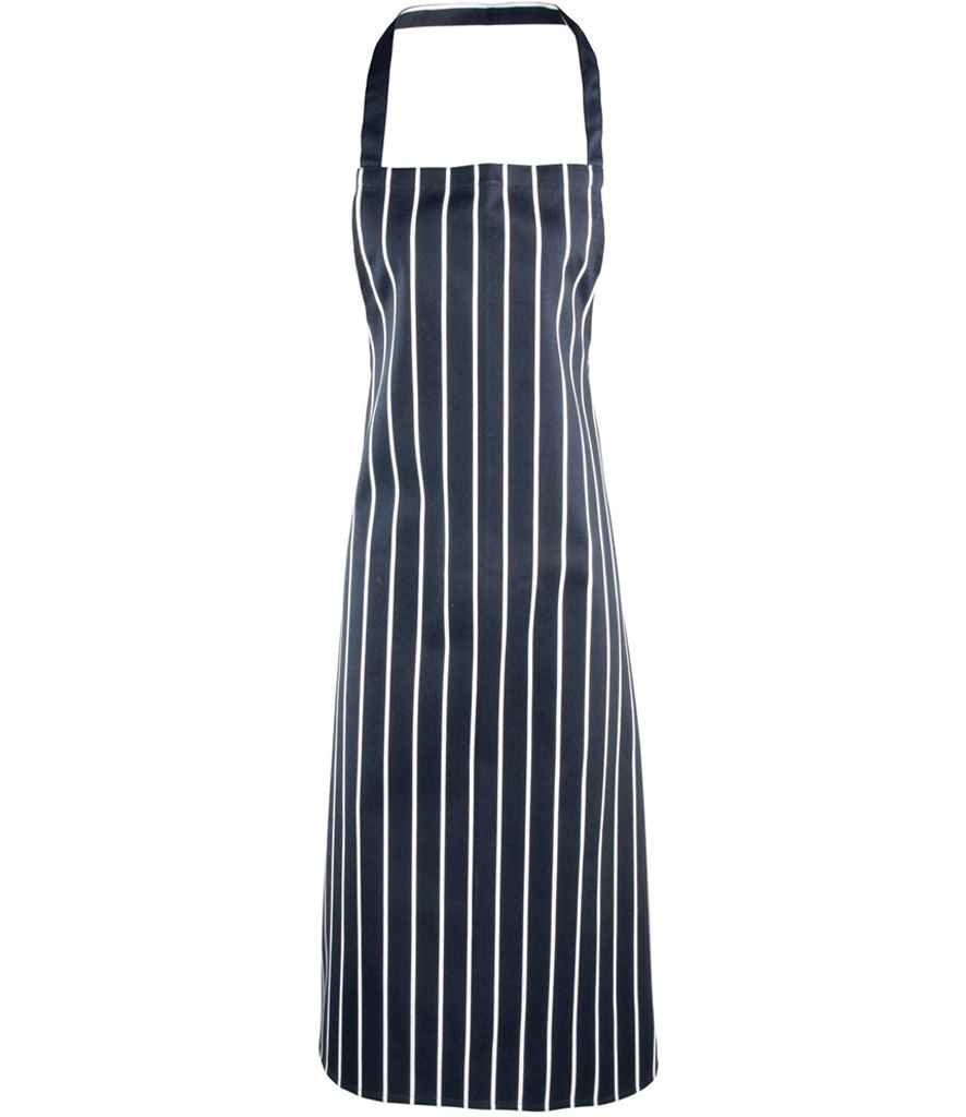 Premier Stripe Apron PR110 - Navy/White