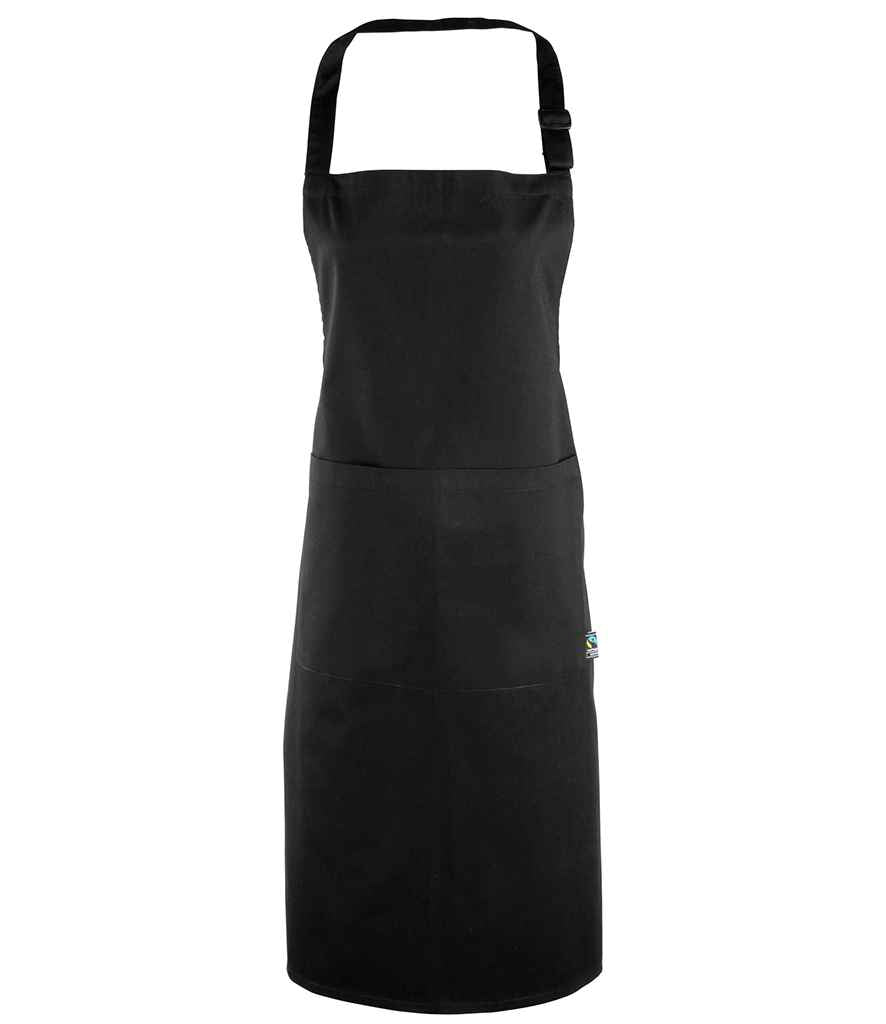 Premier Fairtrade Organic Cotton Bib Apron PR112 - Black