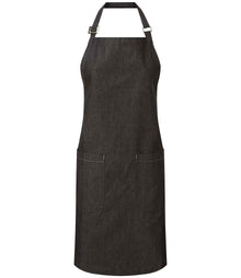 Premier Fairtrade Organic Cotton Denim Bib Apron PR113 - Black Denim