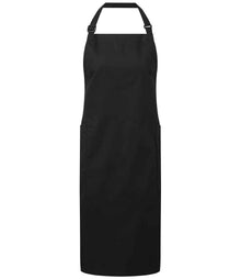 Premier Recycled Polyester and Fairtrade Organic Cotton Bib Apron PR120 - Black