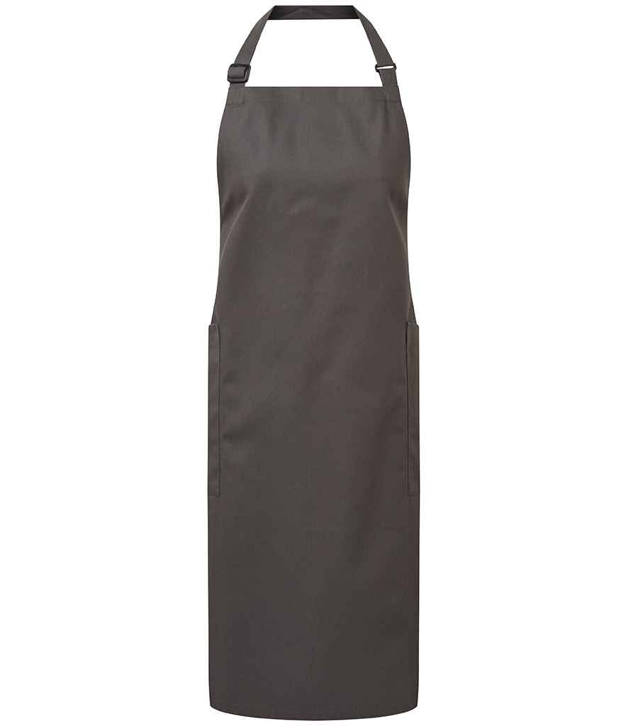 Premier Recycled Polyester and Fairtrade Organic Cotton Bib Apron PR120 - Dark Grey