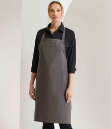 Premier Recycled Polyester and Fairtrade Organic Cotton Bib Apron PR120 - PR120 Dark Grey Model