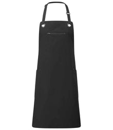 Premier Barley Contrast Stitch Bib Apron PR121 - Black/Charcoal