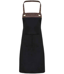 Premier Espresso Bib Apron PR123 - Black/Brown