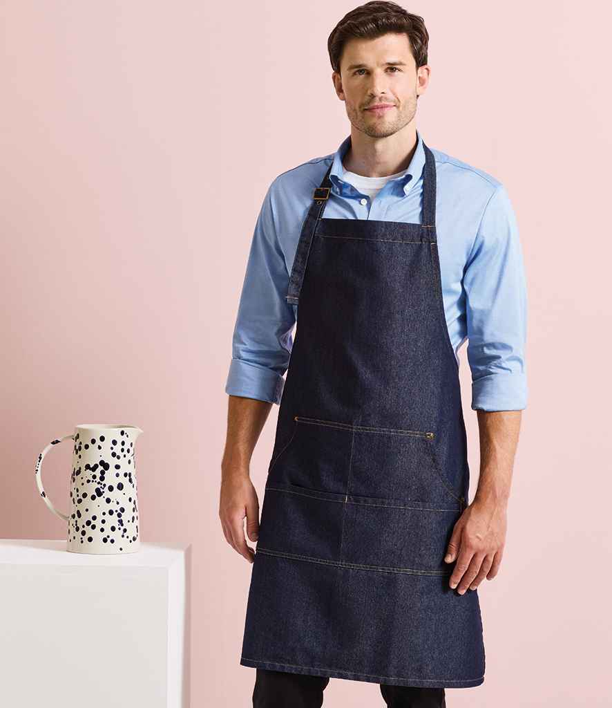 Premier Denim Bib Apron PR126 - PR126 Indigo Denim Model