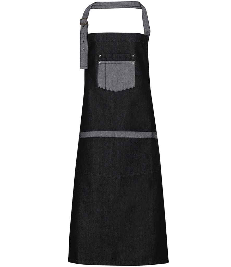 Premier Domain Bib Apron PR127 - Black Denim