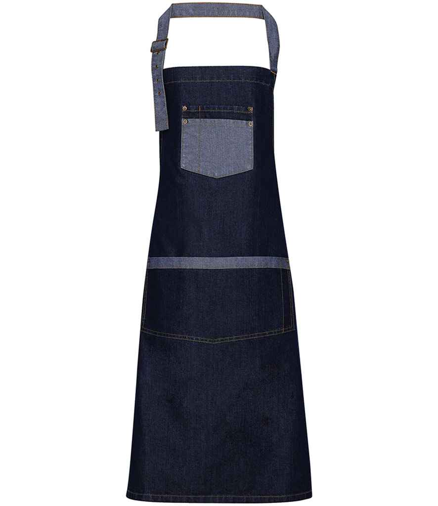 Premier Domain Bib Apron PR127 - Indigo Denim