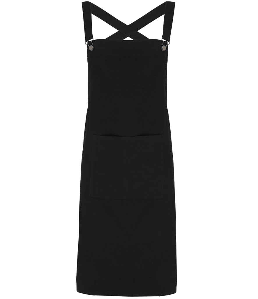 Premier Cross Back Barista Bib Apron PR129 - Black