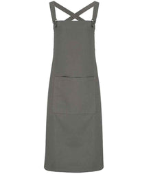 Premier Cross Back Barista Bib Apron PR129 - Dark Grey