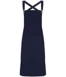 Premier Cross Back Barista Bib Apron PR129 - Navy