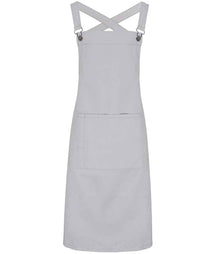 Premier Cross Back Barista Bib Apron PR129 - Silver