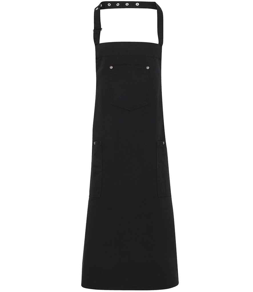 Premier Cotton Chino Bib Apron PR132 - Black