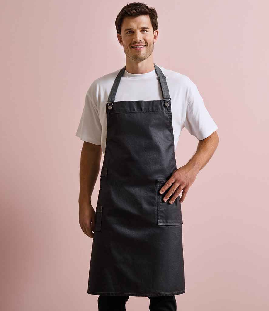 Premier District Bib Apron PR134 - PR134 Black Denim Model