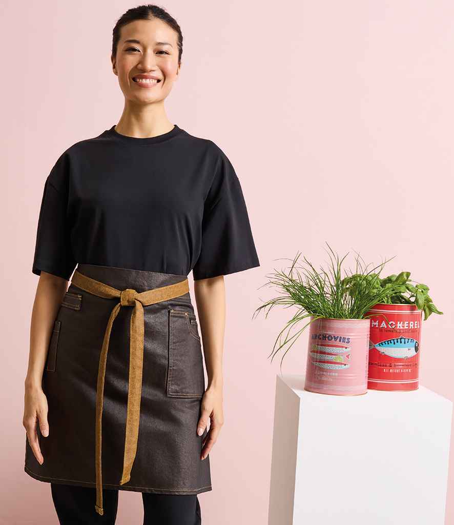Premier Division Waist Apron PR135 - PR135 Black/Tan Denim Model