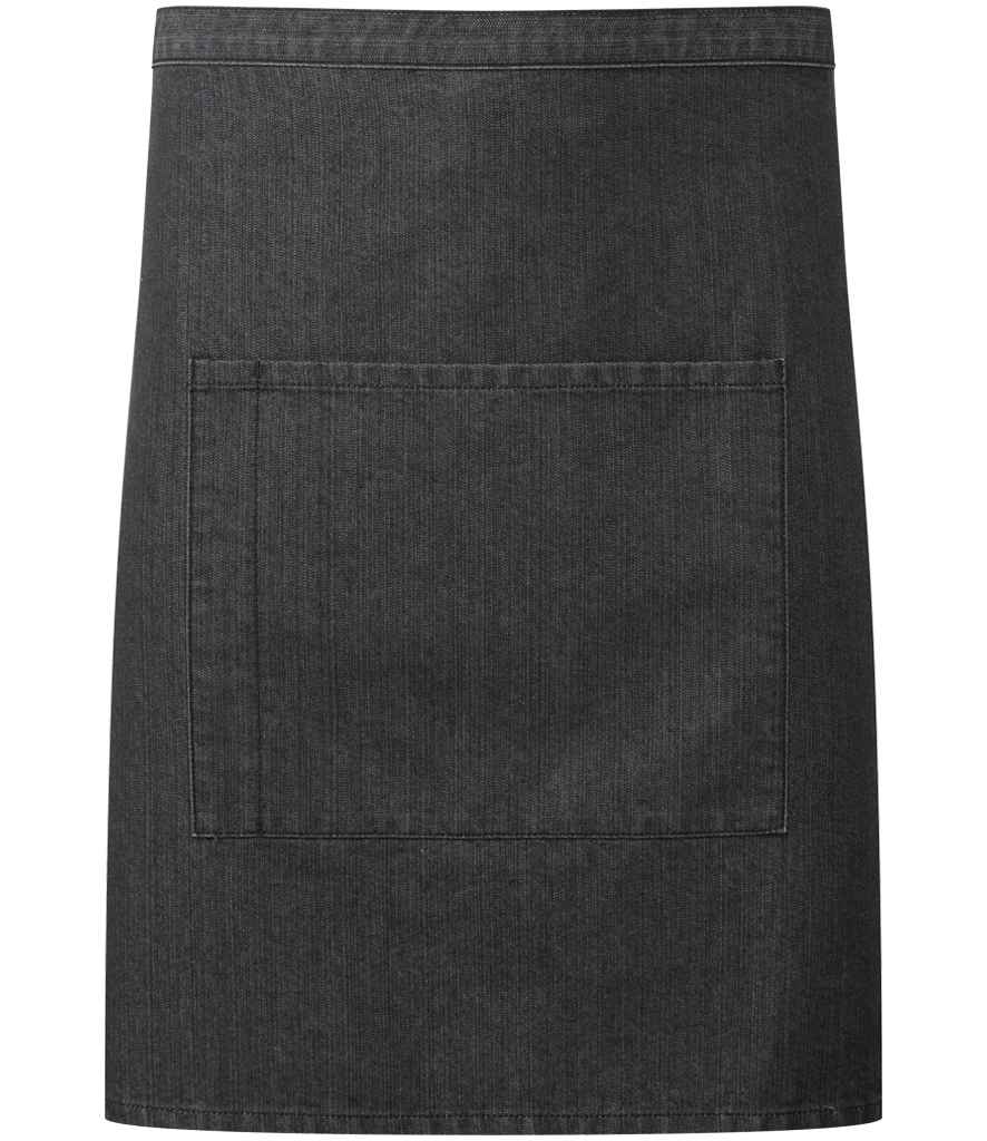 Premier 'Colours' Mid Length Apron with Pocket PR141 - Black Denim