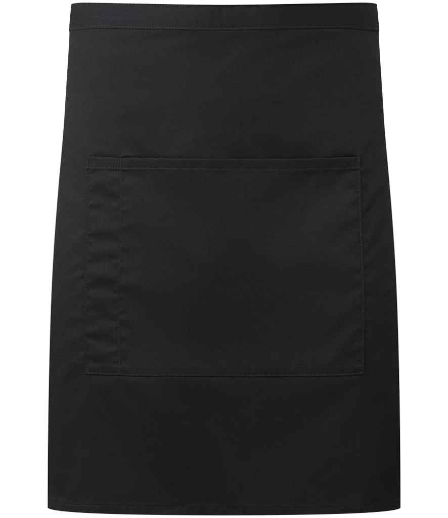 Premier 'Colours' Mid Length Apron with Pocket PR141 - Black